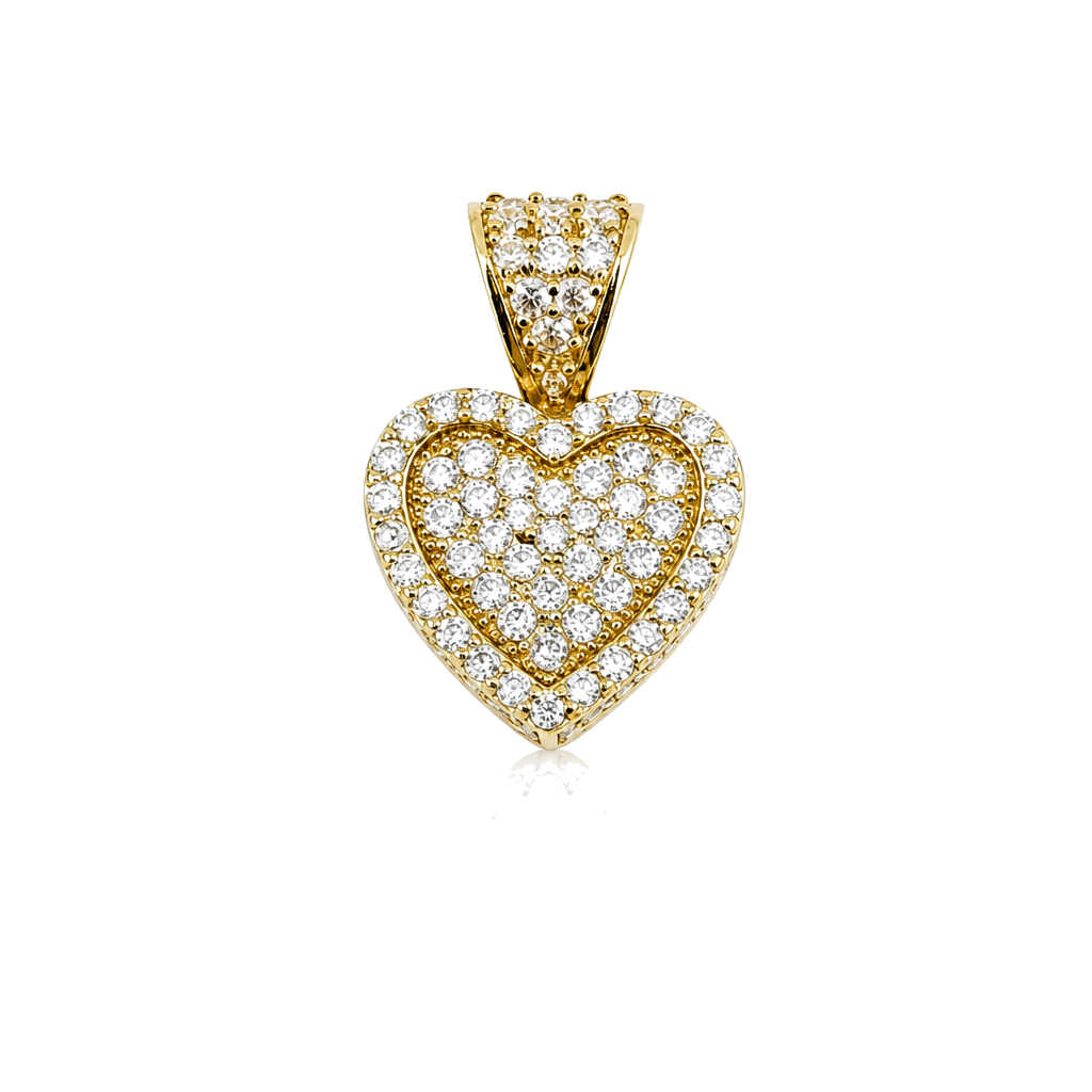 10K Gold Bold Spark Heart Charm (L) — 10K real gold jewelry from STF Diamonds, Los Angeles