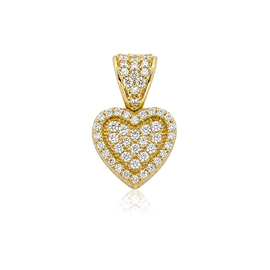 10K Gold Bold Spark Heart Charm (M) — 10K real gold jewelry from STF Diamonds, Los Angeles