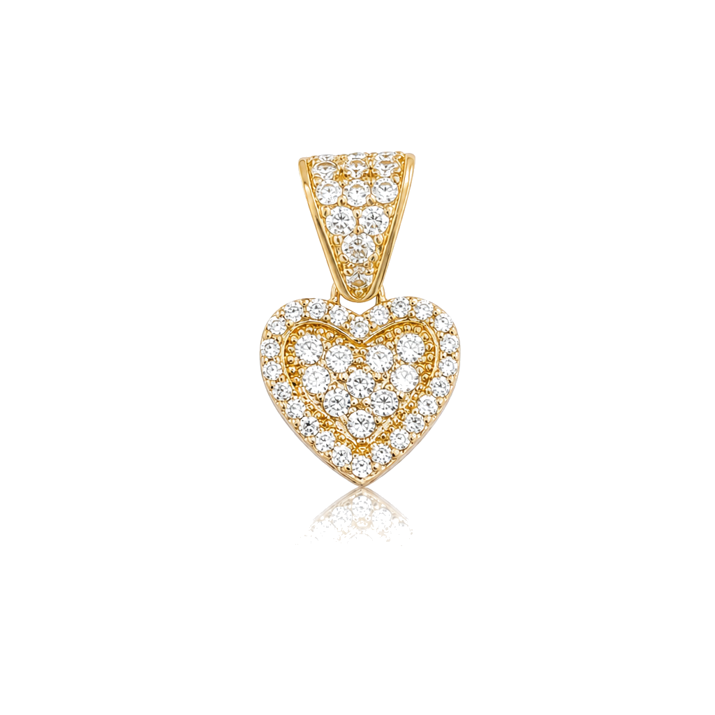 10K Gold Bold Spark Heart Pendant (S) — 10K real gold jewelry from STF Diamonds, Los Angeles
