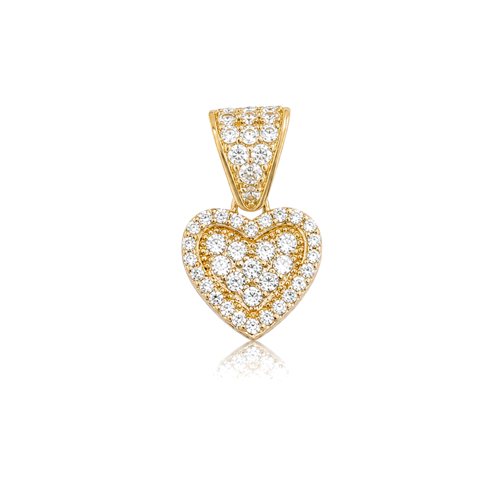 10K Gold Bold Spark Heart Pendant (S) — 10K real gold jewelry from STF Diamonds, Los Angeles