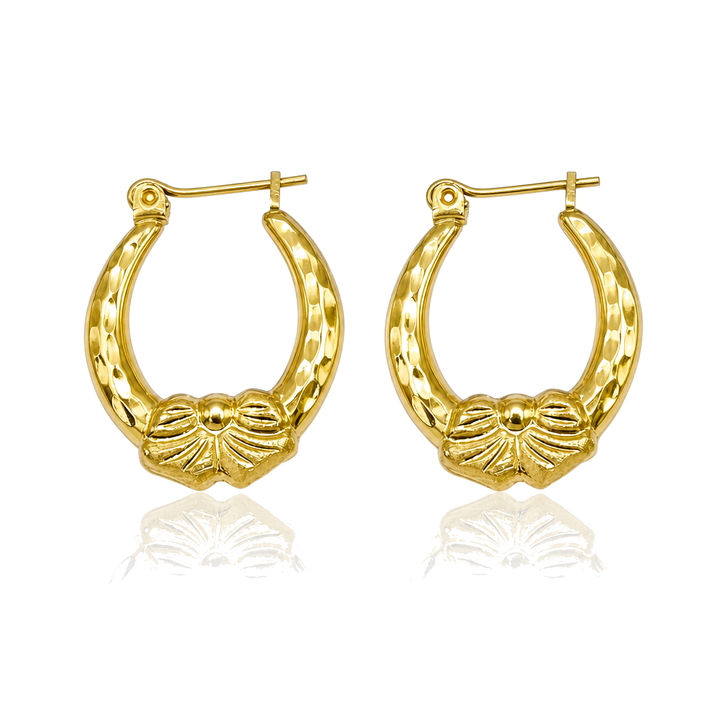 10K Gold Bow Hoops (Medium, 0.75") — 10K real gold jewelry from STF Diamonds, Los Angeles