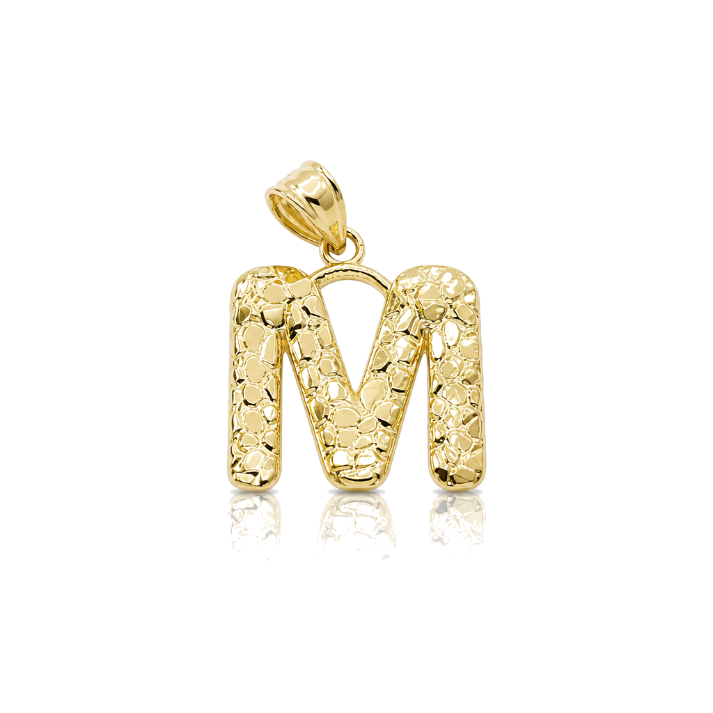 10K Gold Bubble Nugget Initial Charm — 10K real gold jewelry from STF Diamonds, Los Angeles