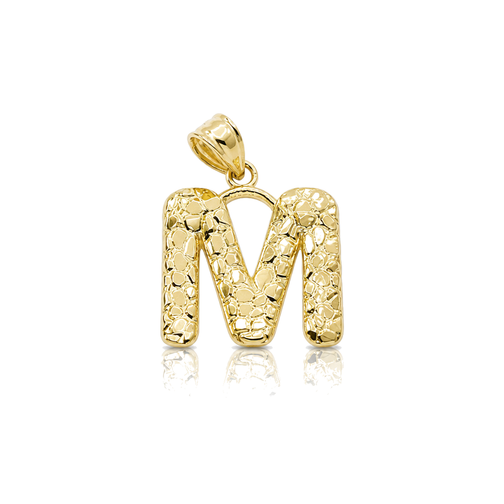 10K Gold Bubble Nugget Initial Charm — 10K real gold jewelry from STF Diamonds, Los Angeles