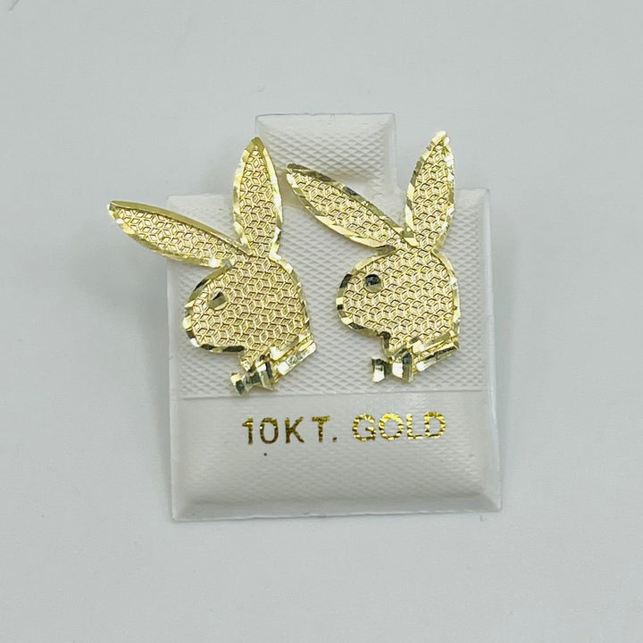 10K Yellow Gold Bunny Earrings