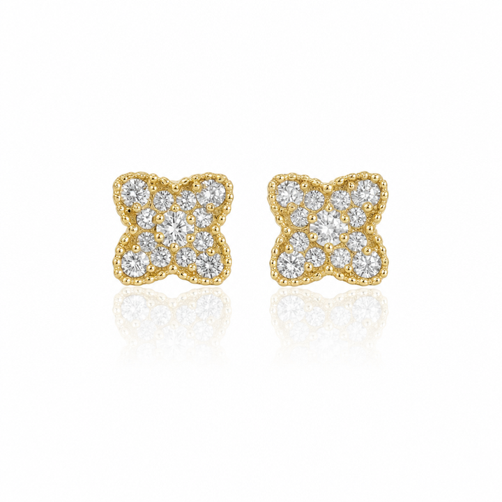 10K Gold Celeste CZ Earrings White — 10K real gold jewelry from STF Diamonds, Los Angeles
