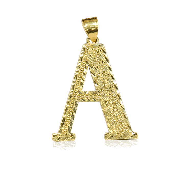 10K Gold Classic Initial Charm (large) — 10K real gold jewelry from STF Diamonds, Los Angeles