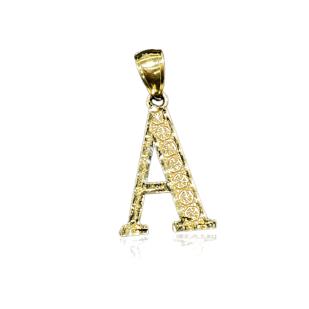 10K Gold Classic Initial Charm (med) — 10K real gold jewelry from STF Diamonds, Los Angeles