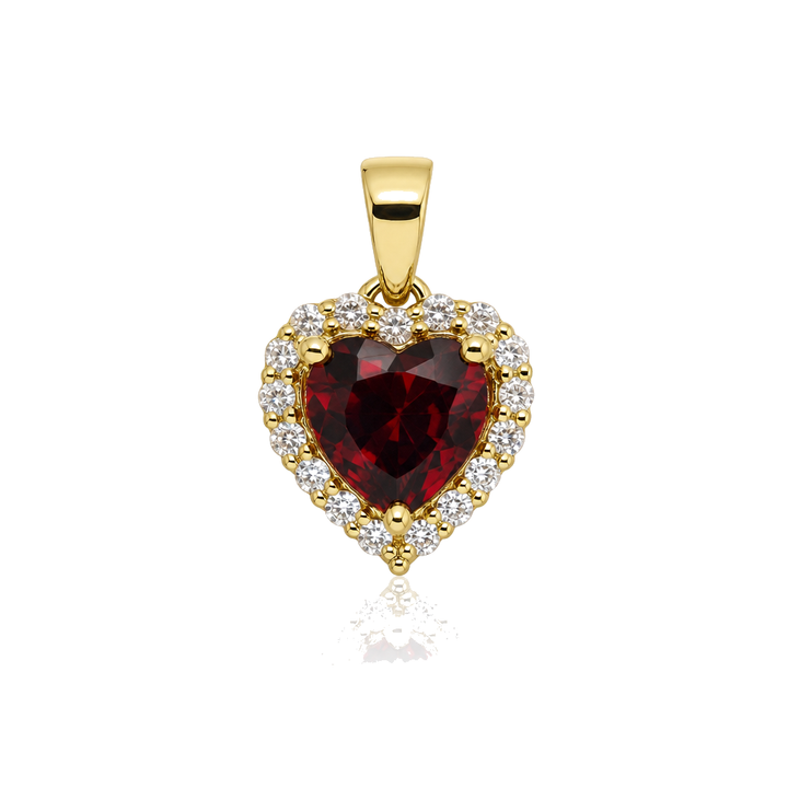 10K Gold CZ Heart Birthstone Charm — 10K real gold jewelry from STF Diamonds, Los Angeles