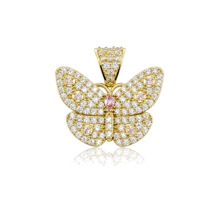 10K Gold CZ Soft Light Butterfly Charm — 10K real gold jewelry from STF Diamonds, Los Angeles