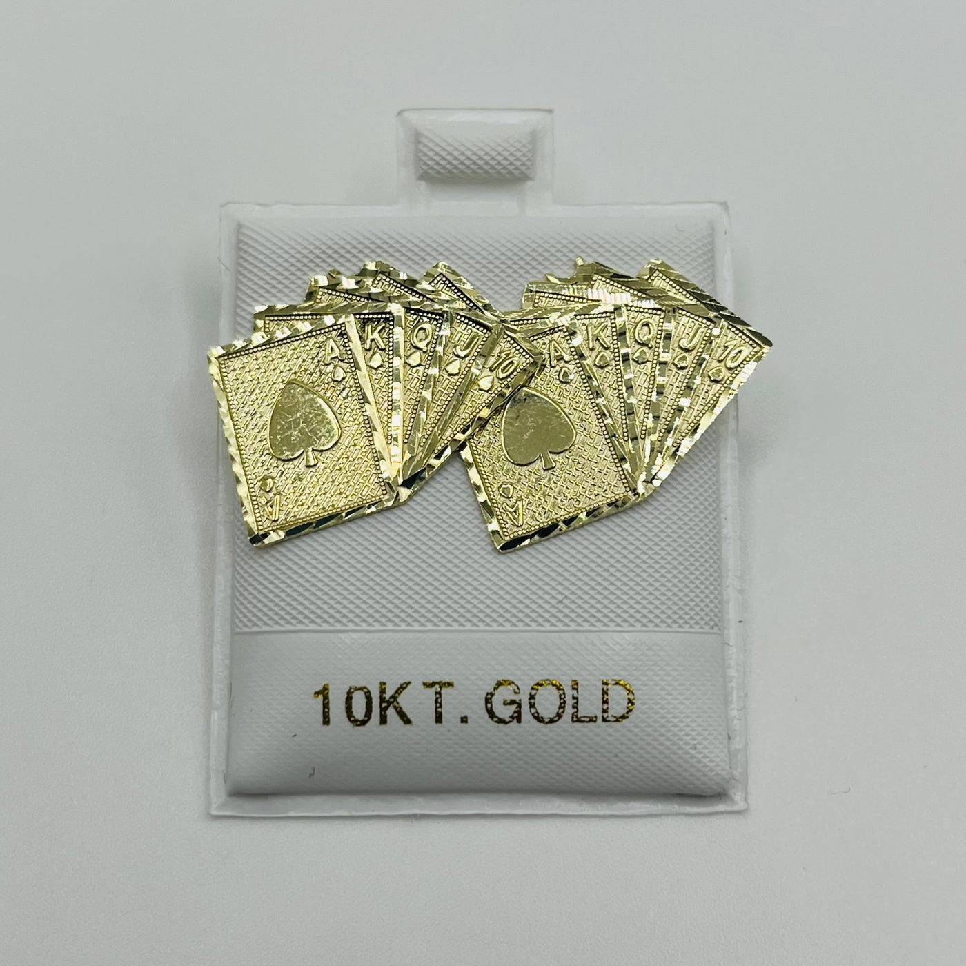 10K Solid Yellow Gold Deck of Cards Earrings