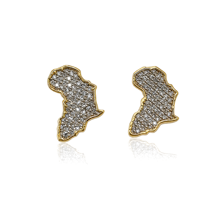 10K Gold Diamond Africa Earrings 10mm (Screwback) — 10K real gold jewelry from STF Diamonds, Los Angeles