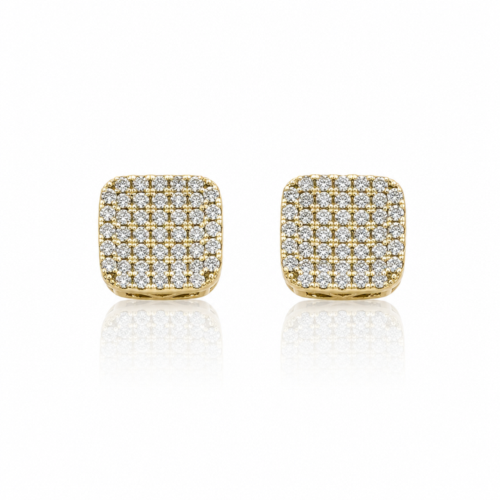 10K Gold Diamond CornerStone Earrings — 10K real gold jewelry from STF Diamonds, Los Angeles
