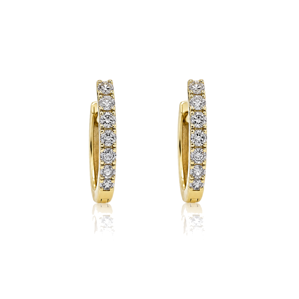 10K Gold Diamond Dainty Hoop Earrings — 10K real gold jewelry from STF Diamonds, Los Angeles