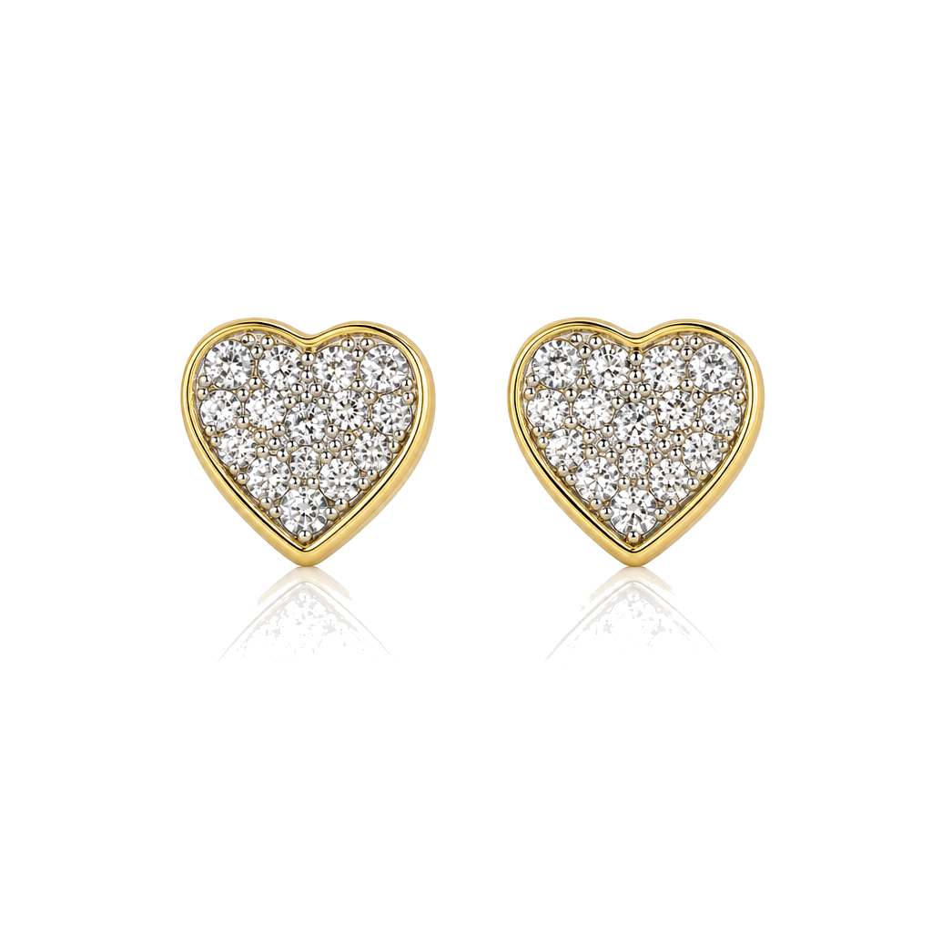 10K Gold Diamond Forever Hearts Earrings — 10K real gold jewelry from STF Diamonds, Los Angeles
