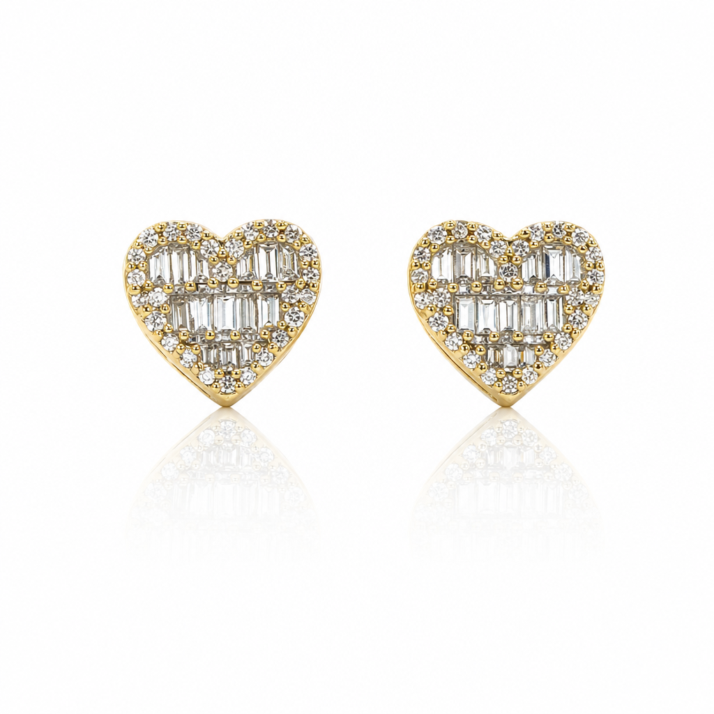 10K Gold Diamond ForeverFlame Earrings (S) — 10K real gold jewelry from STF Diamonds, Los Angeles