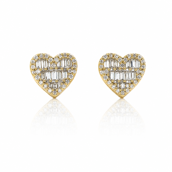10K Gold Diamond ForeverFlame Earrings (S) — 10K real gold jewelry from STF Diamonds, Los Angeles