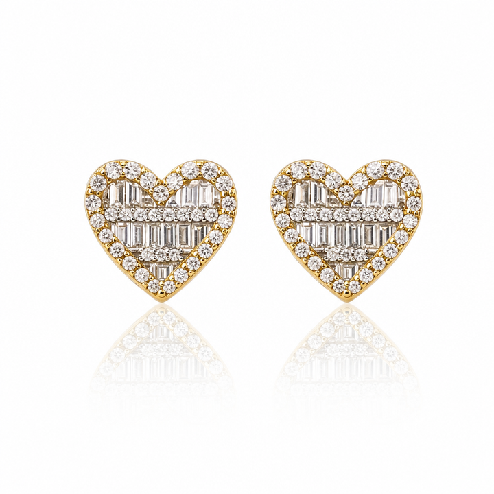 10K Gold Diamond ForeverFlame Earrings (Wider Version) — 10K real gold jewelry from STF Diamonds, Los Angeles