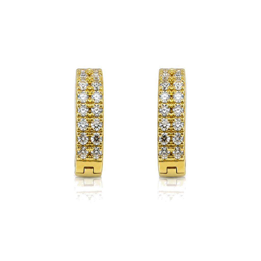 10K Gold Diamond Gleam Hoop Earrings — 10K real gold jewelry from STF Diamonds, Los Angeles