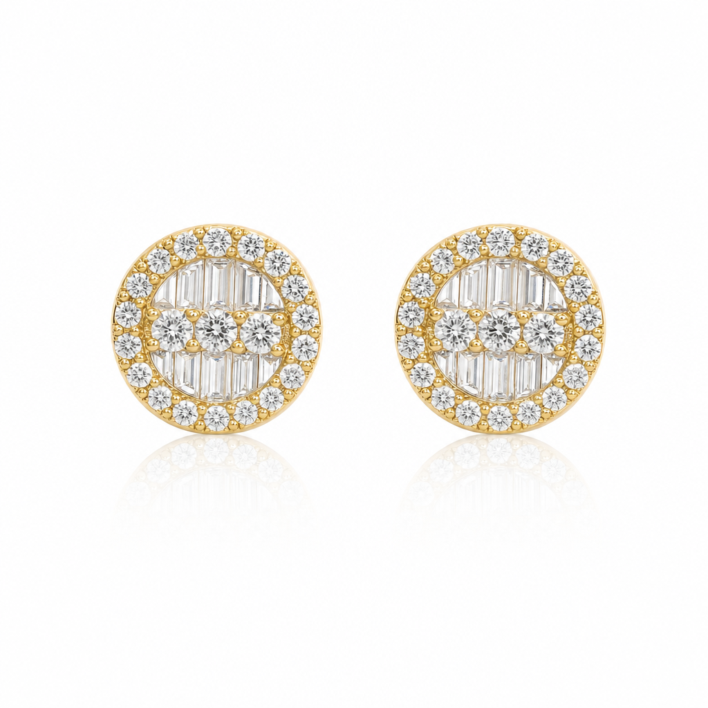 10K Gold Diamond GlowCircle Earrings (S) — 10K real gold jewelry from STF Diamonds, Los Angeles