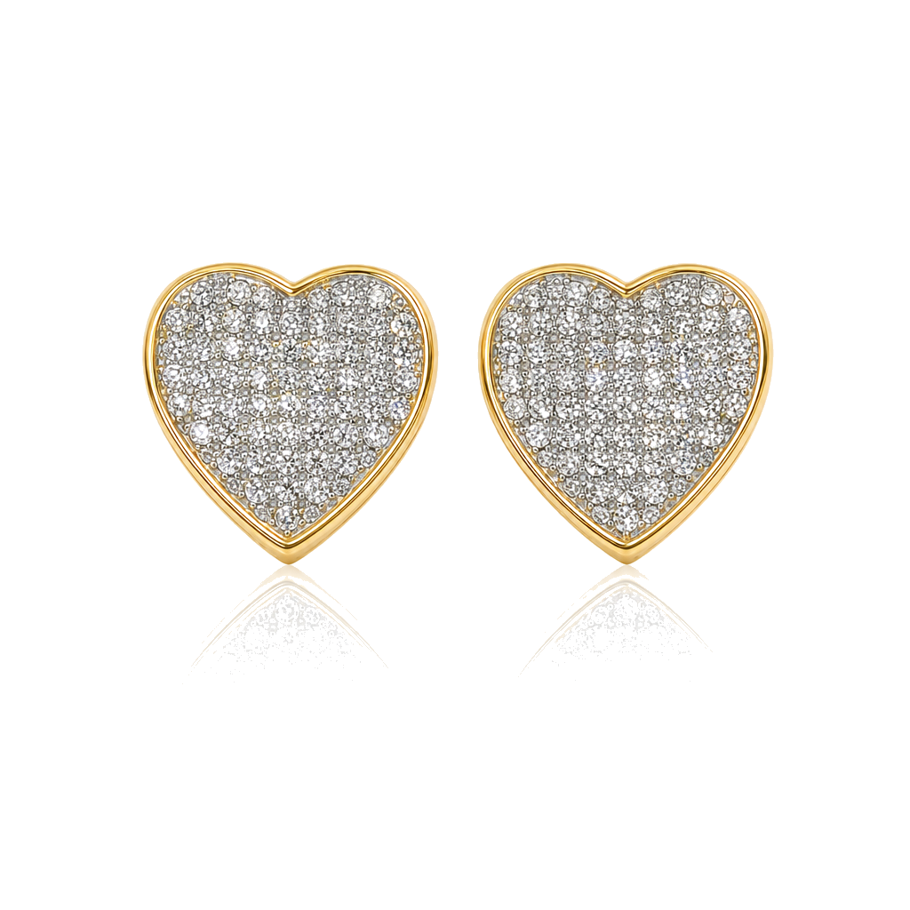 10K Gold Diamond LoveBound Heart Earrings (L) — 10K real gold jewelry from STF Diamonds, Los Angeles