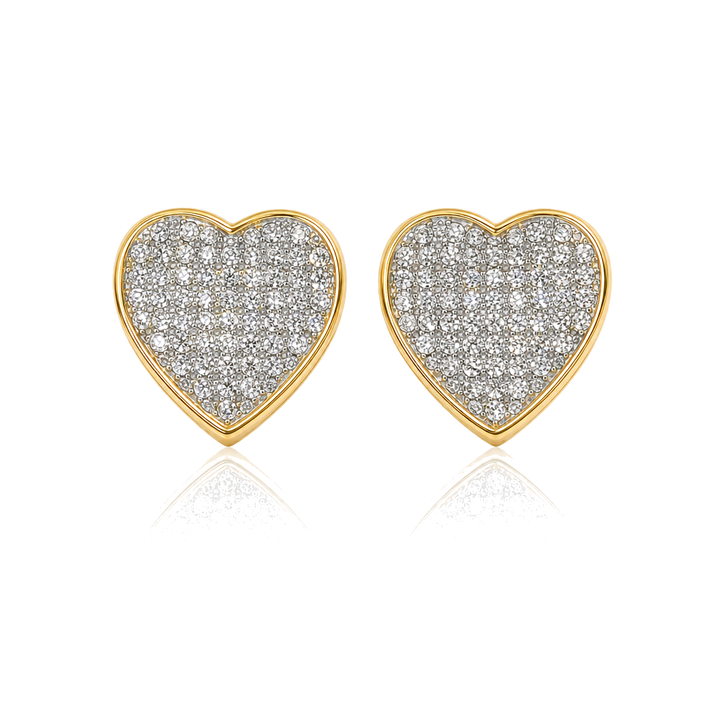 10K Gold Diamond LoveBound Heart Earrings (L) — 10K real gold jewelry from STF Diamonds, Los Angeles
