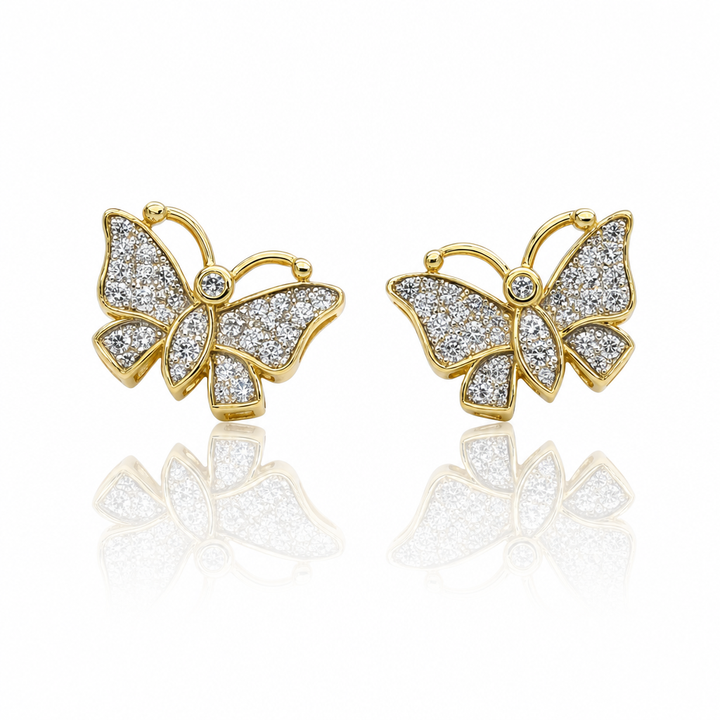 10K Gold Diamond Mariposa Earrings — 10K real gold jewelry from STF Diamonds, Los Angeles