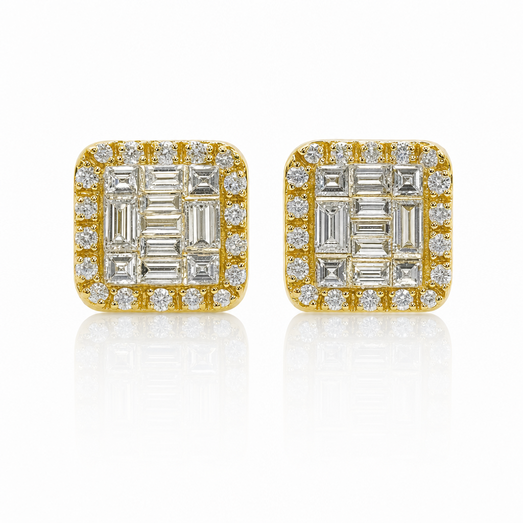10K Gold Diamond Neo Earrings — 10K real gold jewelry from STF Diamonds, Los Angeles