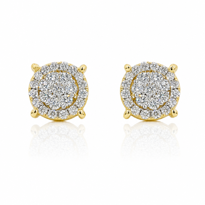 10K Gold Diamond Point Orbit Earrings (M) — 10K real gold jewelry from STF Diamonds, Los Angeles