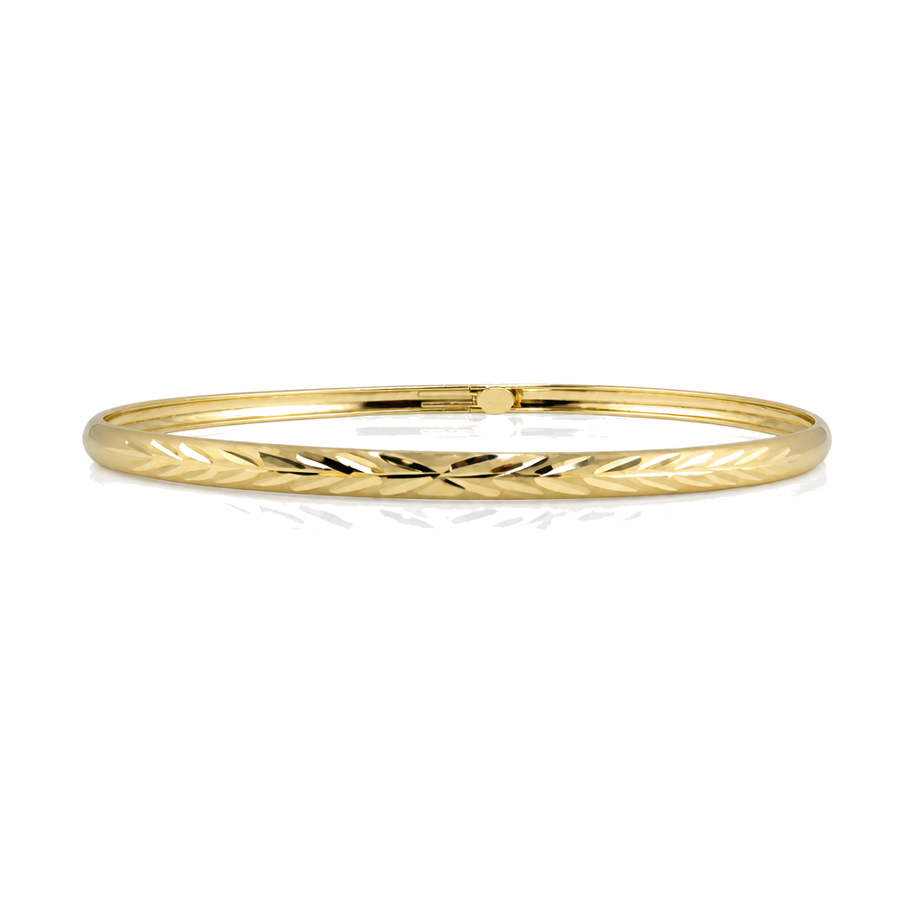 10K Gold Essence Bangle Bracelet — 10K real gold jewelry from STF Diamonds, Los Angeles