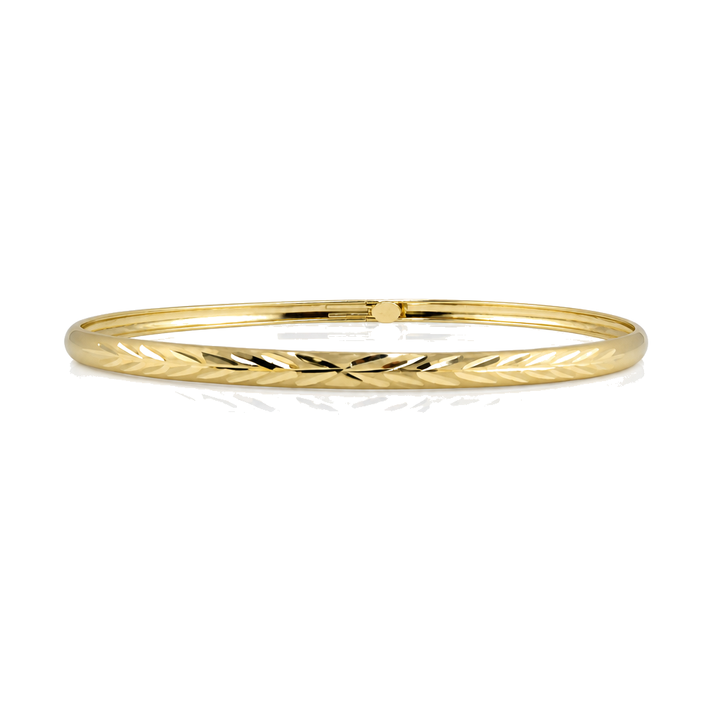 10K Gold Essence Bangle Bracelet — 10K real gold jewelry from STF Diamonds, Los Angeles