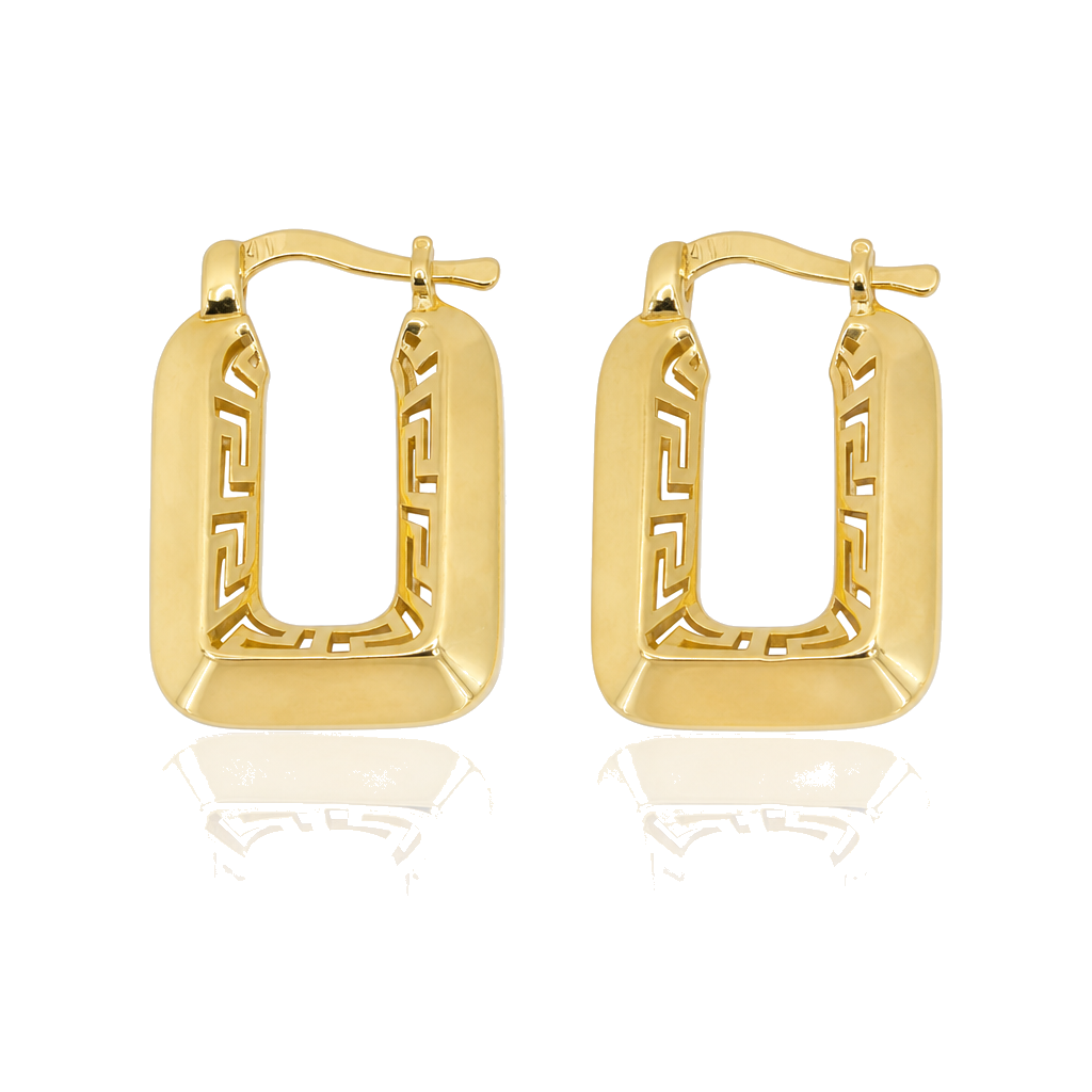 10K Gold Greek Hoops 1in — 10K real gold jewelry from STF Diamonds, Los Angeles