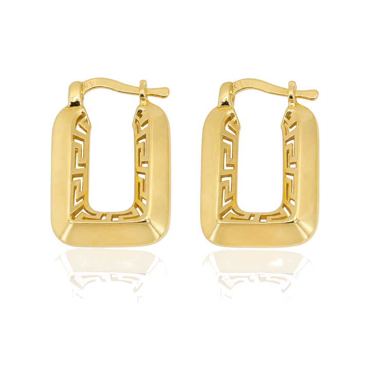 10K Gold Greek Hoops 1in — 10K real gold jewelry from STF Diamonds, Los Angeles