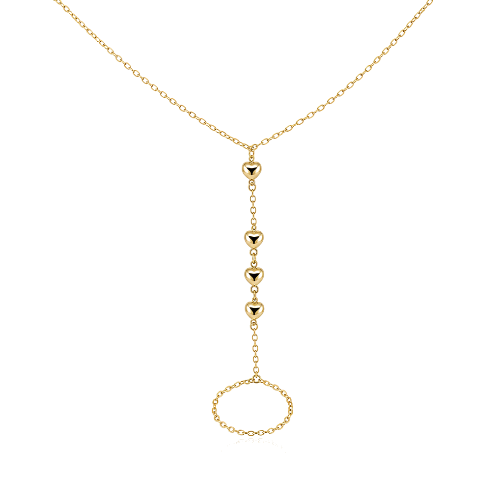 10K Gold Heart Hand Chain — 10K real gold jewelry from STF Diamonds, Los Angeles