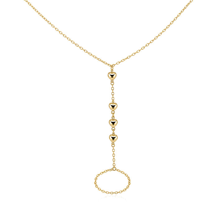 10K Gold Heart Hand Chain — 10K real gold jewelry from STF Diamonds, Los Angeles