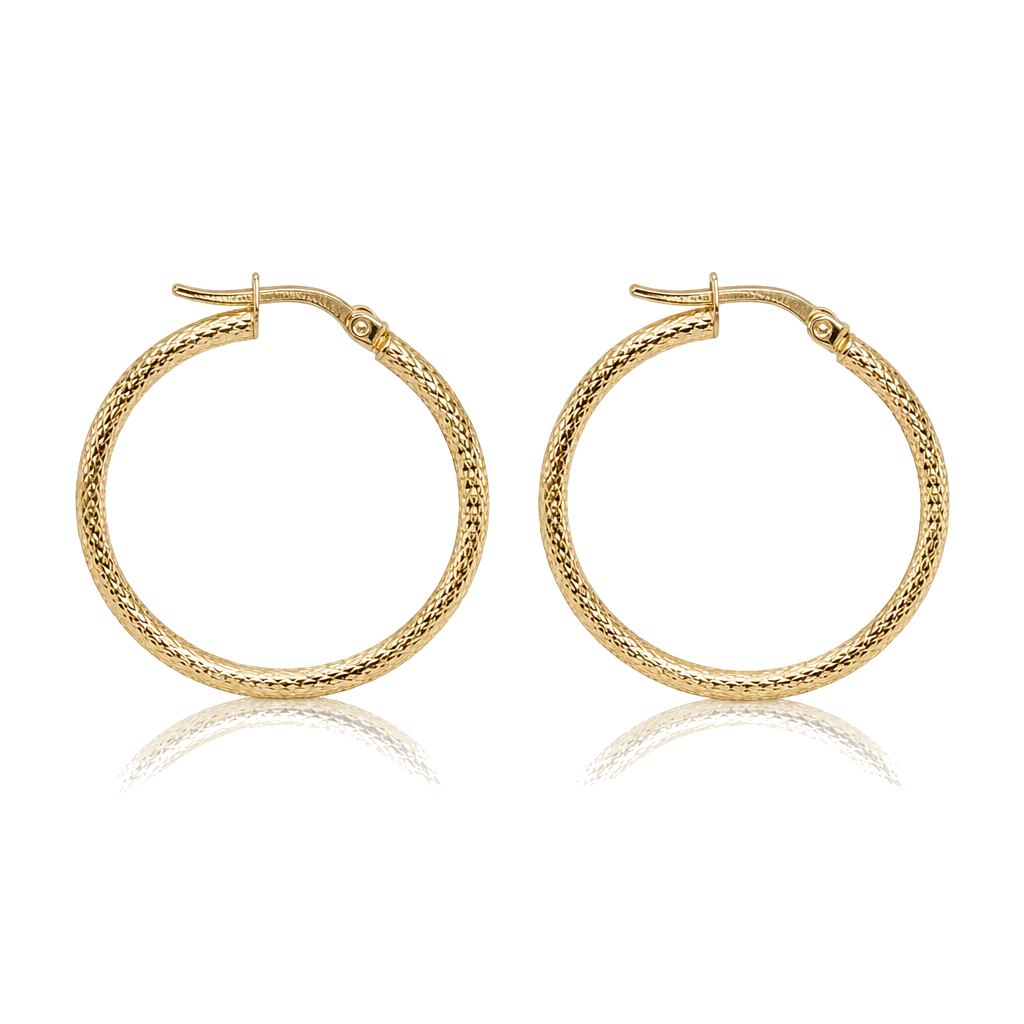 10K Gold Honey Hoops 24mm — 10K real gold jewelry from STF Diamonds, Los Angeles