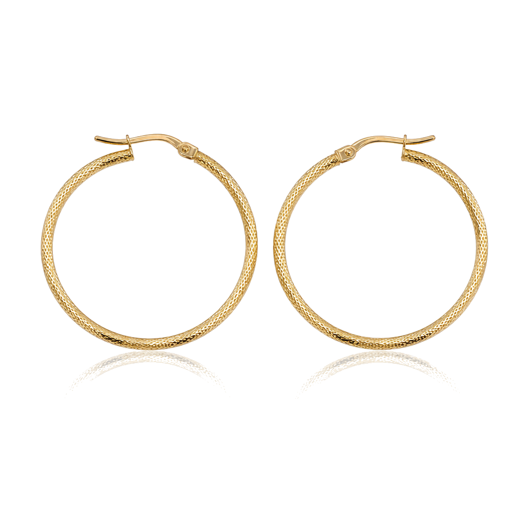 10K Gold Honey Hoops 34mm — 10K real gold jewelry from STF Diamonds, Los Angeles