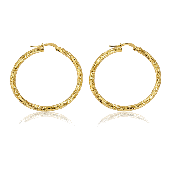 10K Gold Honey Hoops 36mm — 10K real gold jewelry from STF Diamonds, Los Angeles