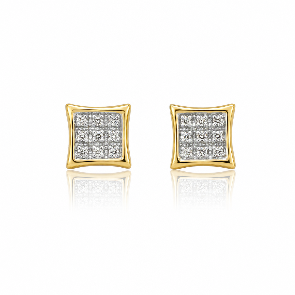 10K Gold Mini Diamond Kite Earrings 5mm — 10K real gold jewelry from STF Diamonds, Los Angeles