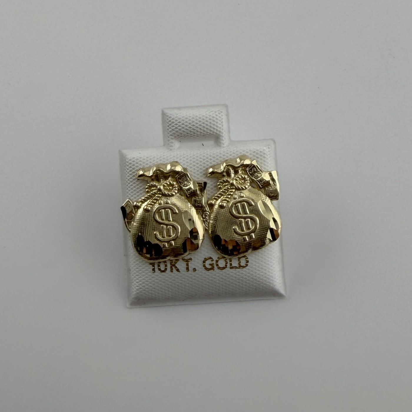 10K Yellow Gold Mini Moneybag 2 Earrings