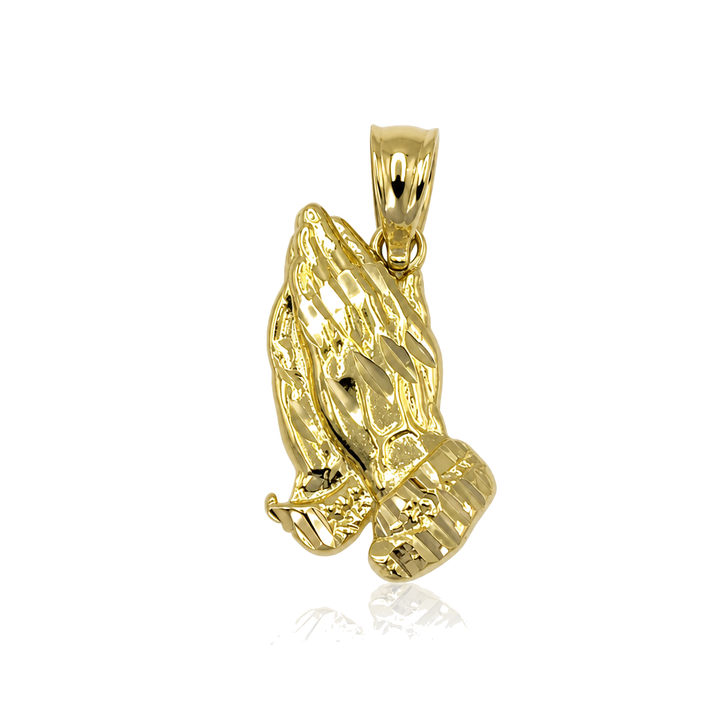 10K Gold Mini Praying Hands Charm — 10K real gold jewelry from STF Diamonds, Los Angeles