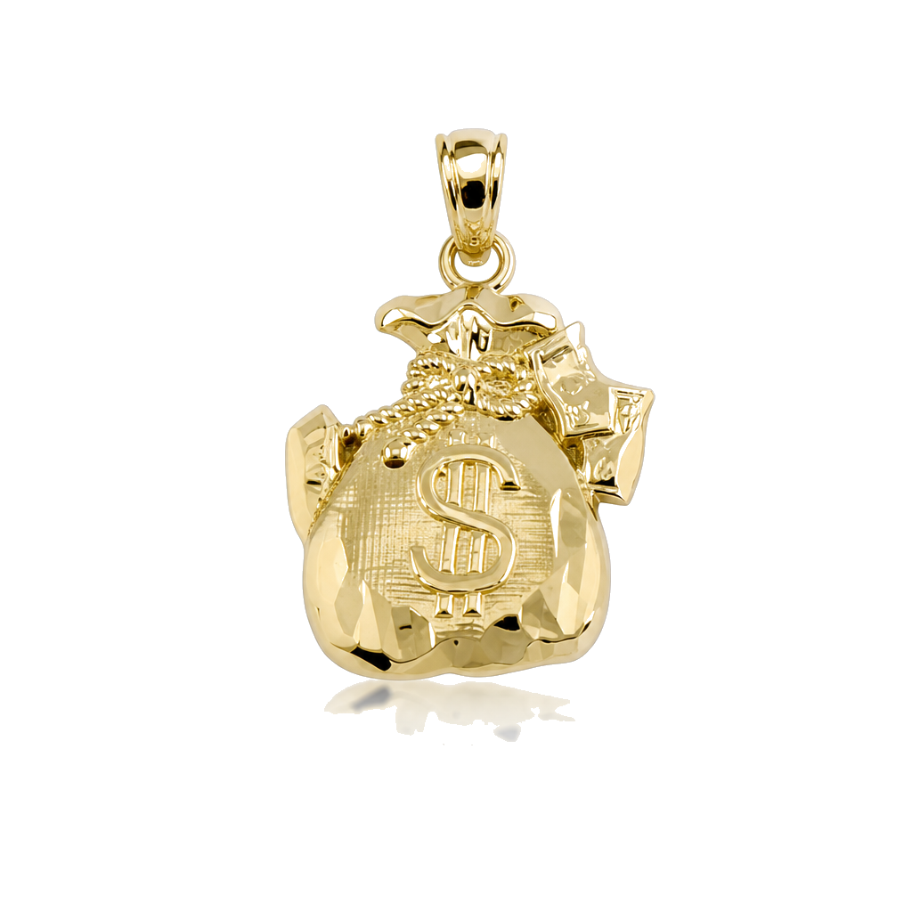10K Gold MiniBag Charm — 10K real gold jewelry from STF Diamonds, Los Angeles