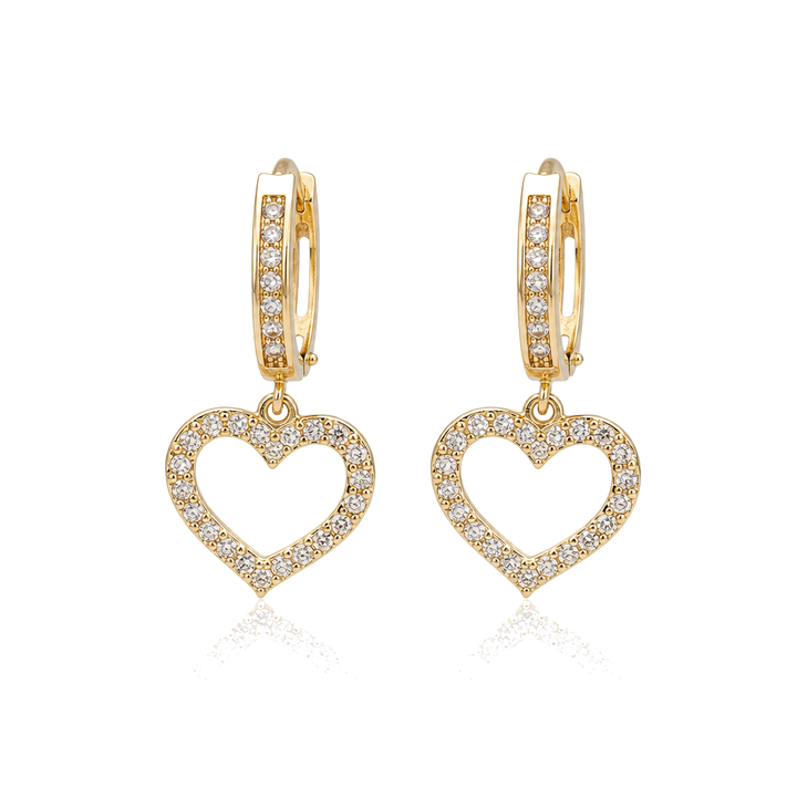 10K Gold Open Heart CZ Baby Hoops — 10K real gold jewelry from STF Diamonds, Los Angeles