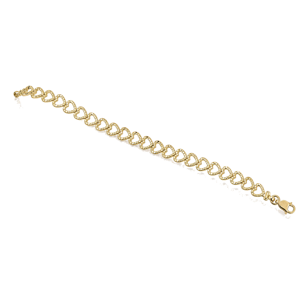 10K Gold Open Heart Nugget Bracelet — 10K real gold jewelry from STF Diamonds, Los Angeles