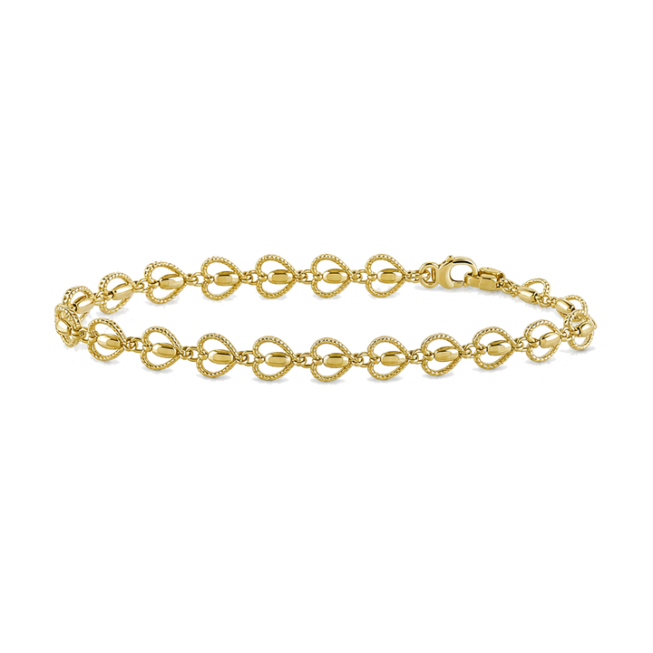 10K Gold Princess Heart Bracelet (M) — 10K solid gold jewelry from STF Diamonds, Los Angeles