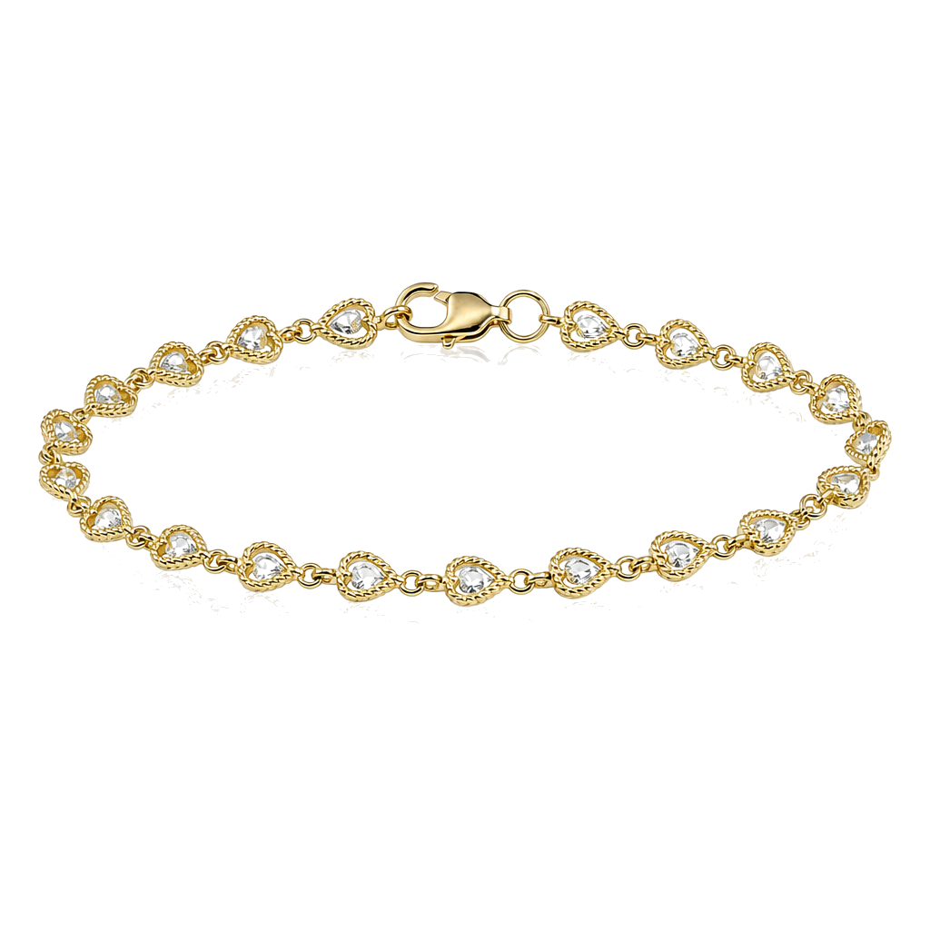 10K Gold Princess Heart Bracelet (sm) — 10K solid gold jewelry from STF Diamonds, Los Angeles