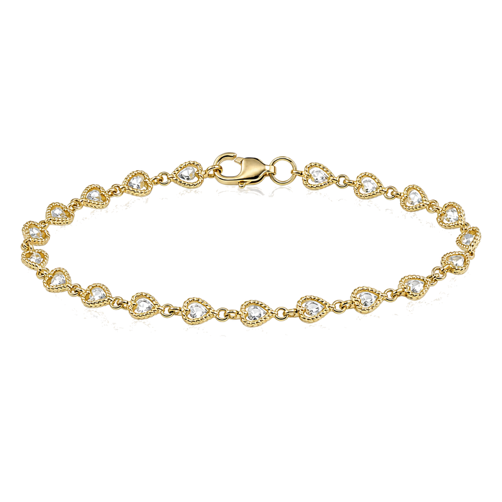 10K Gold Princess Heart Bracelet (sm) — 10K solid gold jewelry from STF Diamonds, Los Angeles