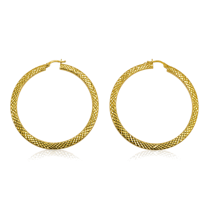 10K Gold Prism Hoops 2in — 10K real gold jewelry from STF Diamonds, Los Angeles