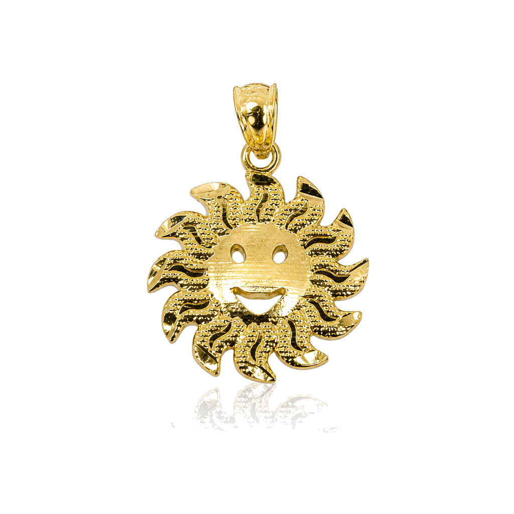 10K Gold Radiant Sun Charm — 10K real gold jewelry from STF Diamonds, Los Angeles