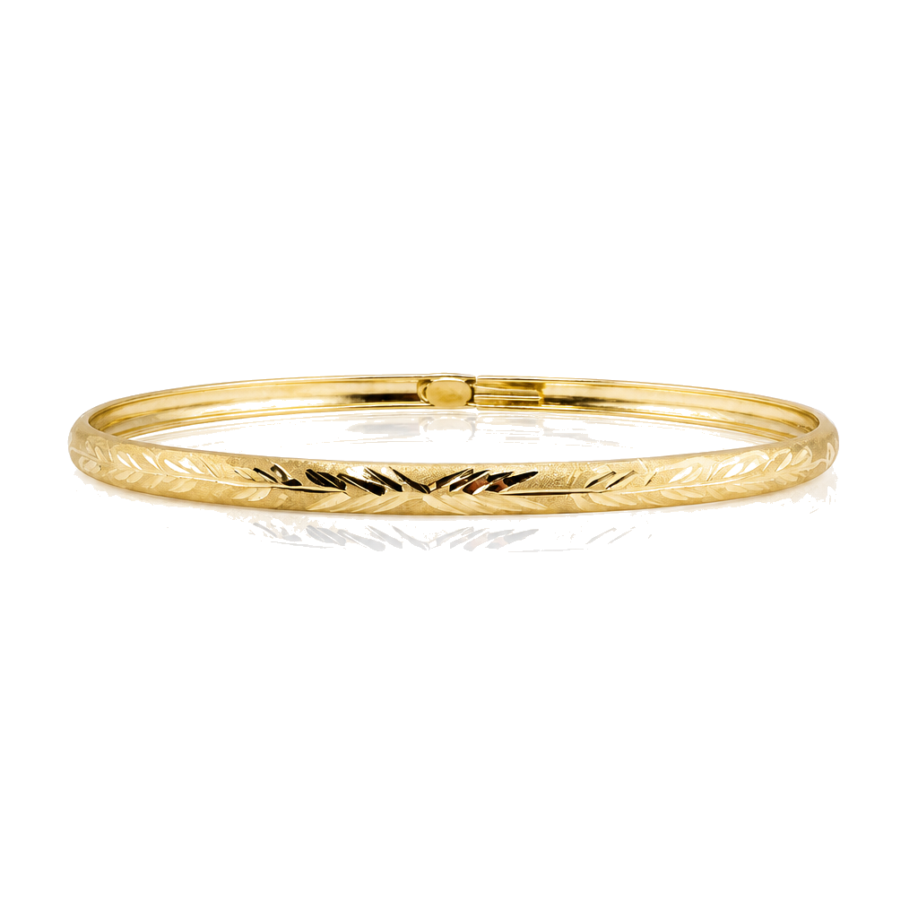 10K Gold Regal Bangle Bracelet — 10K real gold jewelry from STF Diamonds, Los Angeles