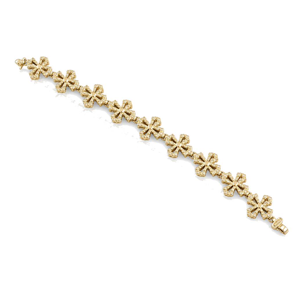 10K Gold Roman Cross Nugget Bracelet — 10K real gold jewelry from STF Diamonds, Los Angeles